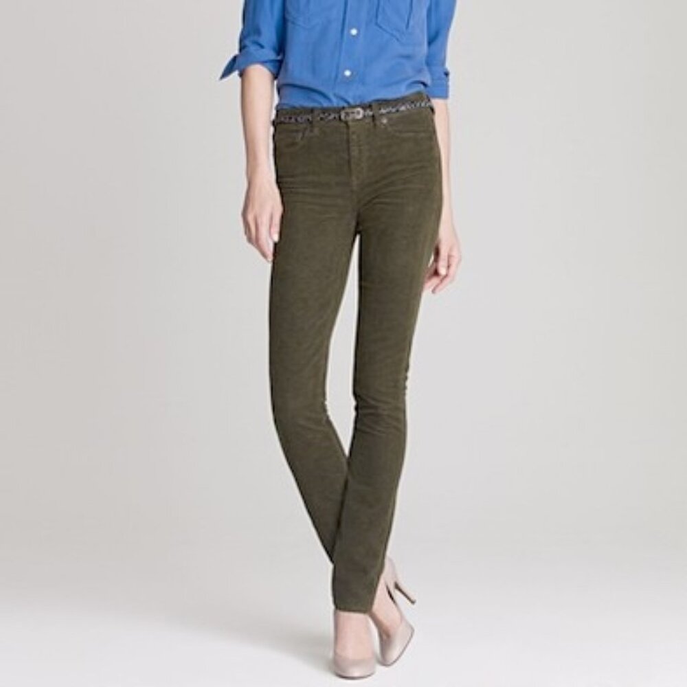 J. Crew High Rise Skinny Cord - Dark Olive